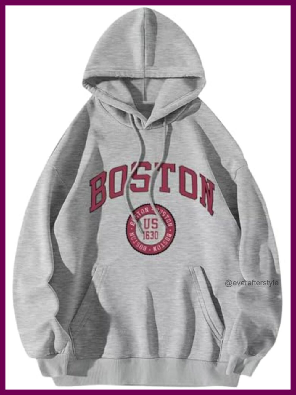 Oversized Graphic Hoodie Long Sleeve Pullover Cotton Blend Kangaroo Pocket